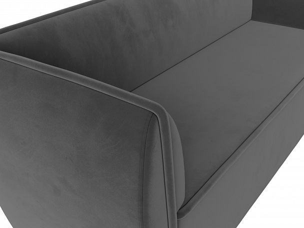 Прямой диван Бергамо 3-х местный (полностью велюр серый) - Вид 4