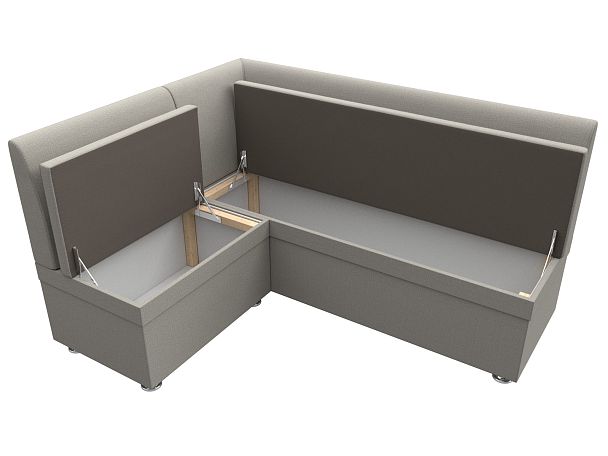 Диван кухонный угловой Уют левый угол Рогожка бежевый - Вид 7