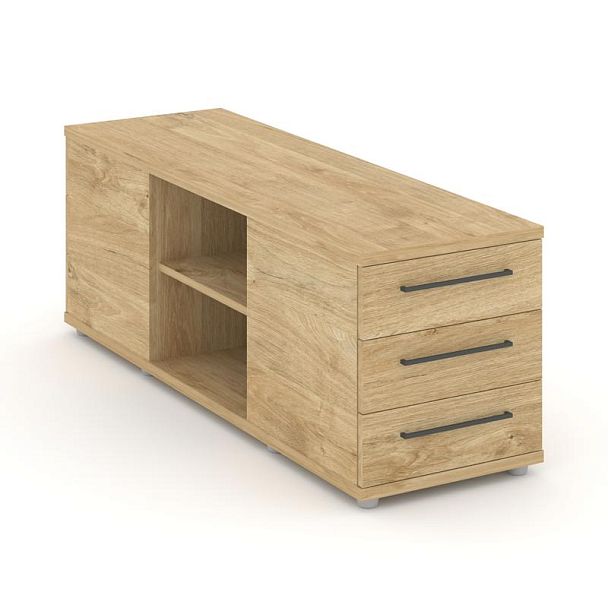 Rift Тумба опорная/приставная RF.TOPD-001 Тиквуд Светлый/Металл Антрацит 1232*450*523 - Вид 1