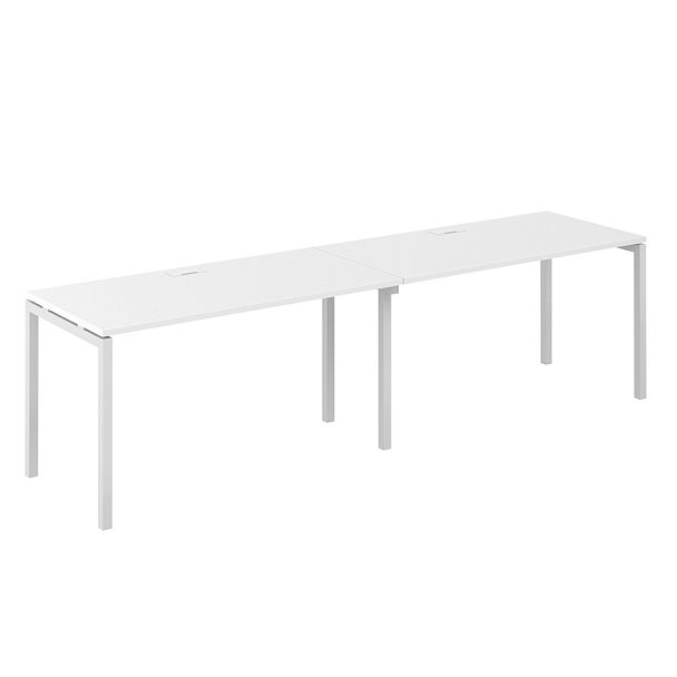 Рабочая станция Sigma s-b-s 3200х700х750 / профиль: 40х40 белый; столешница:  белый - Вид 1