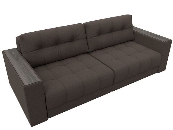 Диван прямой с декором Лига-049 НПБ Рогожка коричневый - Вид 6