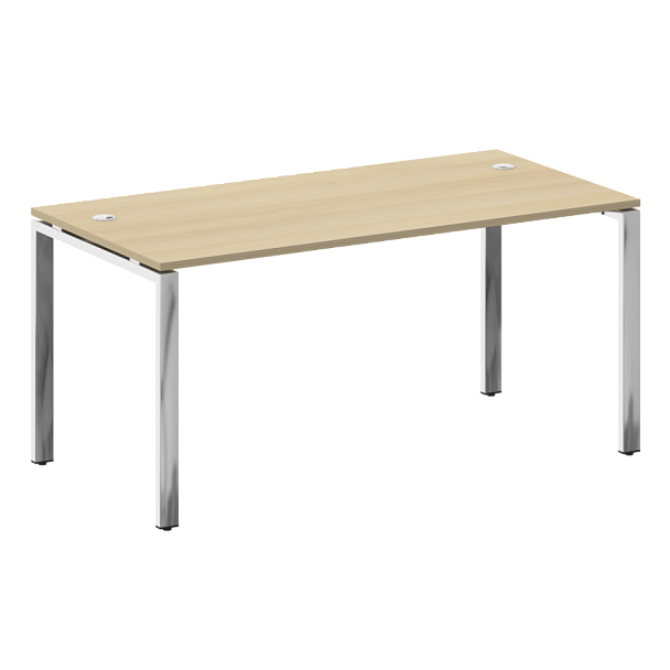 Metal System Direct Стол рабочий руководителя на П-обр. м/к БП.СРР-4.8 Акация/Нерж. сталь 1600*800*750 - Вид 1