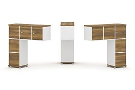 Concept Надставка низкая CN.DNN-005 Сандал Янтарный/Белый Бриллиант/Металл Белый 1099*365*1130 - Фото предпросмотра