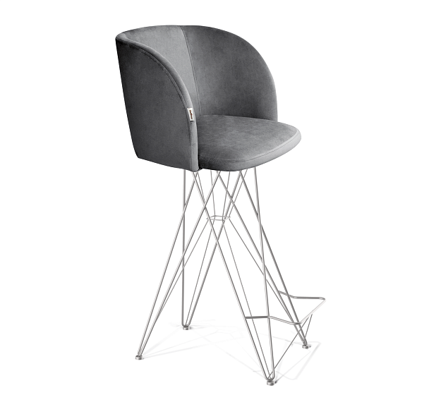 Стул барный Sheffilton SHT-ST33/S66 угольно-серый/хром лак - Вид 2