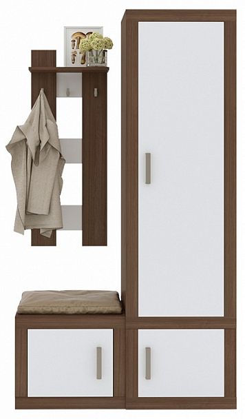 Стенка для прихожей Toivo ТОЙ-ПР 15 Белый/Шамони - Вид 1