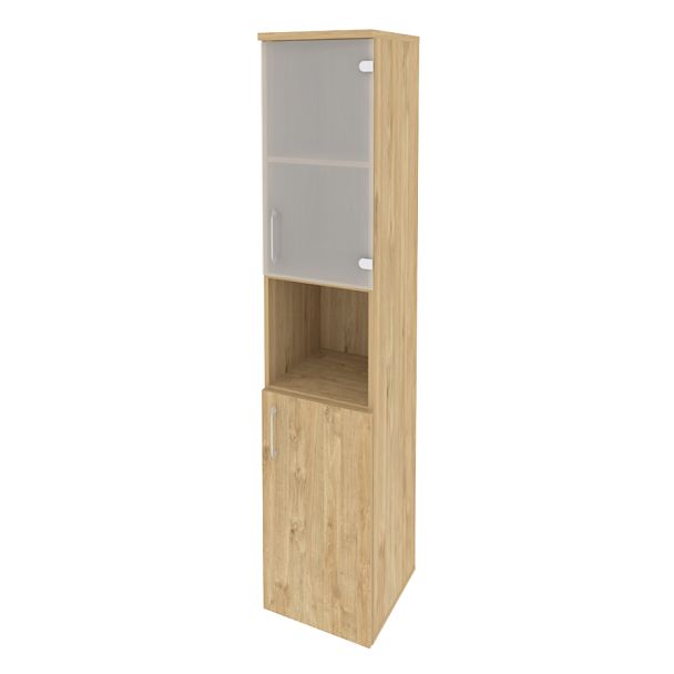 Onix Шкаф высокий узкий правый O.SU-1.4 (R) Тиквуд светлый 400*420*1977 - Вид 1