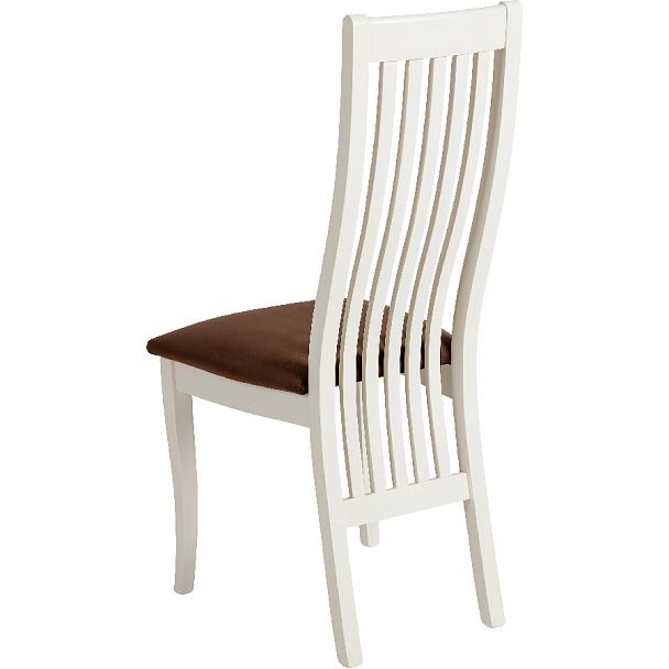 Стул деревянный с мягким сиденьем Альбен Слоновая кость/Коричневый велюр - Вид 5