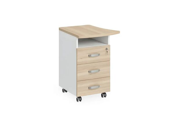 БЕРЛИН / BERLIN Тумба приставная левая 530х600х740 Акация/Белый - Вид 1