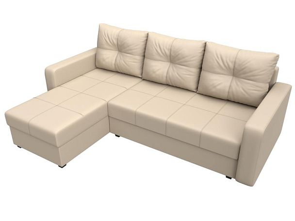Диван угловой Ливерпуль Лайт левый угол Экокожа бежевый - Вид 5