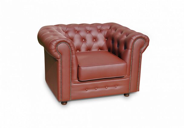 Альфа Честер Кресло  1150х930х770 Oregon 26 "Мягкая мебель для кабинета" ТК-002120401682 коричневый - Вид 1