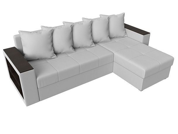 Диван угловой Дубай Лайт угол правый (полностью экокожа белая) - Вид 5