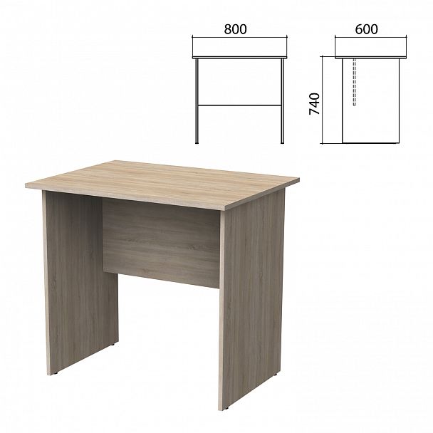 Стол письменный "Бюджет", 800х600х740 мм, дуб сонома, 402659-091 - Вид 2