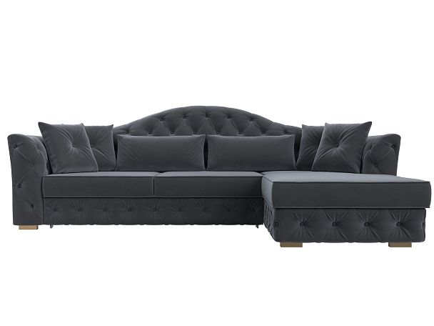 Диван угловой Артис правый угол Велюр серый - Вид 2