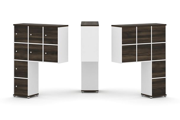 Concept Надставка высокая CN.ONV-010 Дуб Мали/Белый Бриллиант/Металл Белый 1099*350*1486 - Вид 1