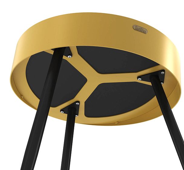 Столик журнальный Sheffilton SHT-CT58 черный глянец/золото/черный муар - Вид 4