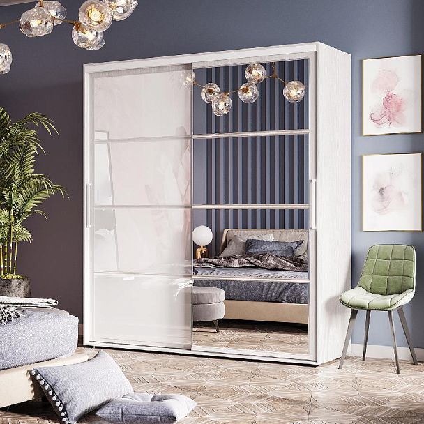 Шкаф-купе "Крафт-6" (1962х2176х591) ясень белый - Вид 4