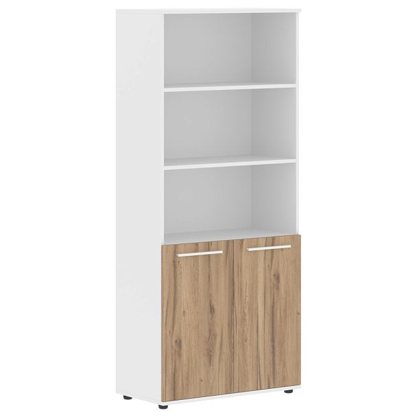 Шкаф высокий широкий EHCS 85.5 Дуб Денвер светлый/Белый/Белый 852х430х1967 EDIS - Вид 1