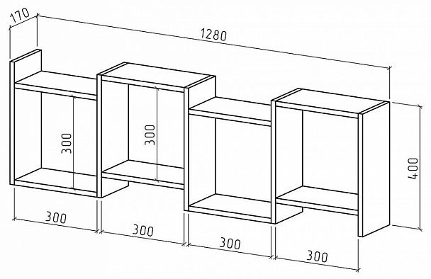 Полка навесная Лайт-33 - Вид 2