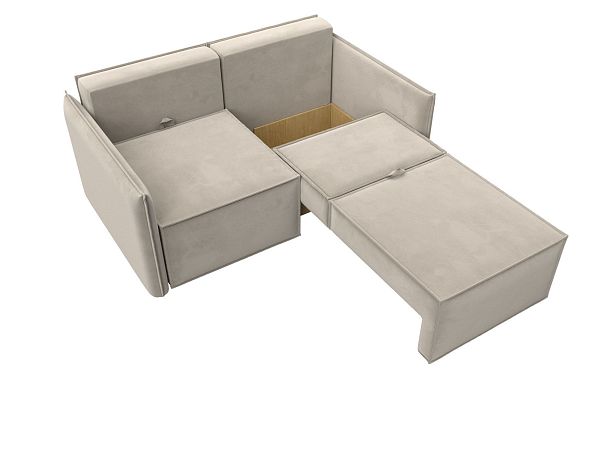 Диван прямой Либерти мини Микровельвет бежевый - Вид 7