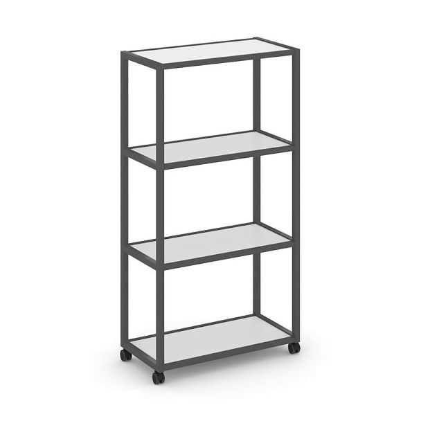 Shelf Mobile Стеллаж 4 уровня 1 секция VR.LT-STK-401.10 Белый Бриллиант/Металл Антрацит 1000*400*1523 - Вид 1