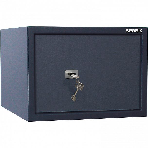 Сейф BRABIX "КМ-310", 310х430х375 мм, 20 кг, ключевой замок + полка, крепление к стене, 291166 - Вид 3