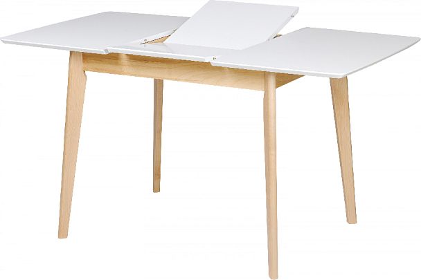 Обеденная группа стол раздвижной Норден 100 Белый/Натуральный и 2 стула Мэти Натуральный/Серый велюр - Вид 6