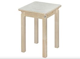 Табурет ПН Бесцветный (Лак),Светлый мрамор - Фото предпросмотра