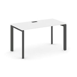Style Project Next Стол письменный SN-59P.SP-003 Белый/Металл Антрацит/Черный Заглушка 1380*600*750 - Фото предпросмотра