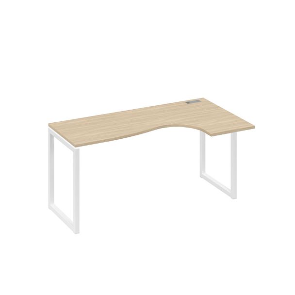 Стол эргономичный правый "Классика" на металлокаркасе QUATTRO A4 А4 Б4 036 БП дуб скандинавский / металлокаркас белый - Вид 1