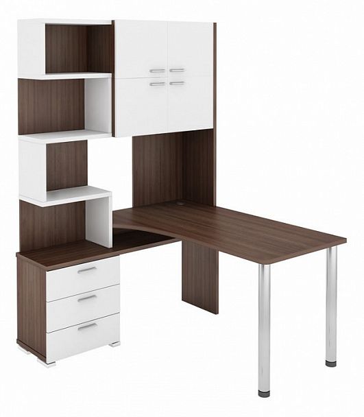 Стол компьютерный Домино СР-500М/140 Белый/Шамони левый - Вид 1