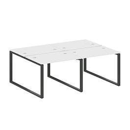 Metal System Р. ст. на 4 раб. места на О-образном м/к БО.СМ-4.1 Белый/Антрацит металл 2000*1475*750 - Фото предпросмотра