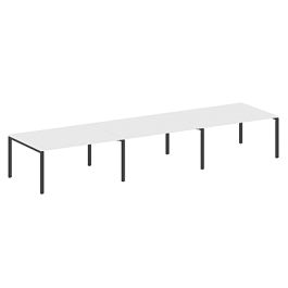 Metal System Перег. стол (3 столешницы) на П-оразном м/к БП.ПРГ-3.4 Белый/Антрацит металл 4800*1235*750 - Фото предпросмотра