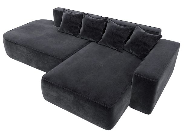 Диван угловой Лига-065 угол правый Велюр серый - Вид 5