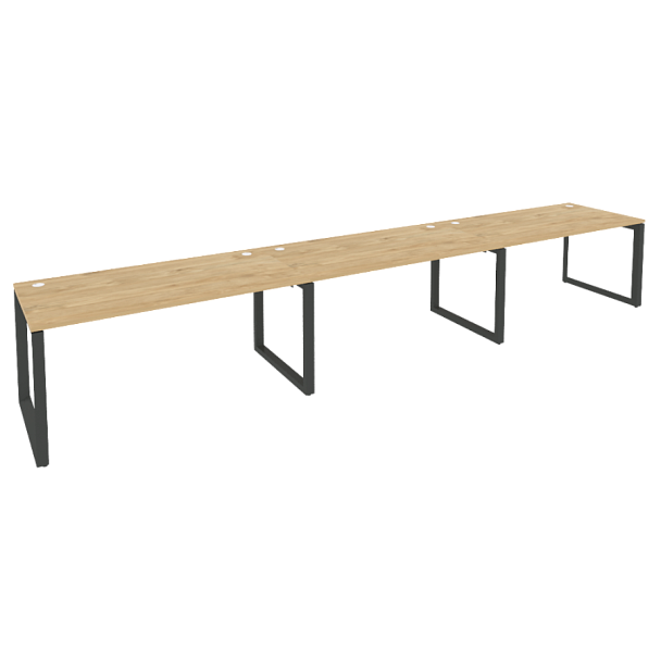 Onix Рабочая станция на О-образном м/к O.MO-RS-3.4.8 Тиквуд светлый/Антрацит металл 4740*800*750 - Вид 1