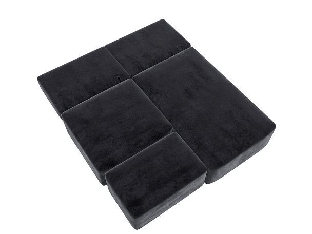 Диван угловой модульный с пуфом Лига-060 НПБ угол универсальный Велюр серый - Вид 9