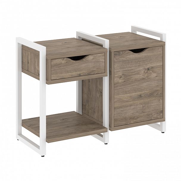 Тумба на опорах наборная "Loft" VR.L-TN-3.O тиквуд темный/белый - Вид 1