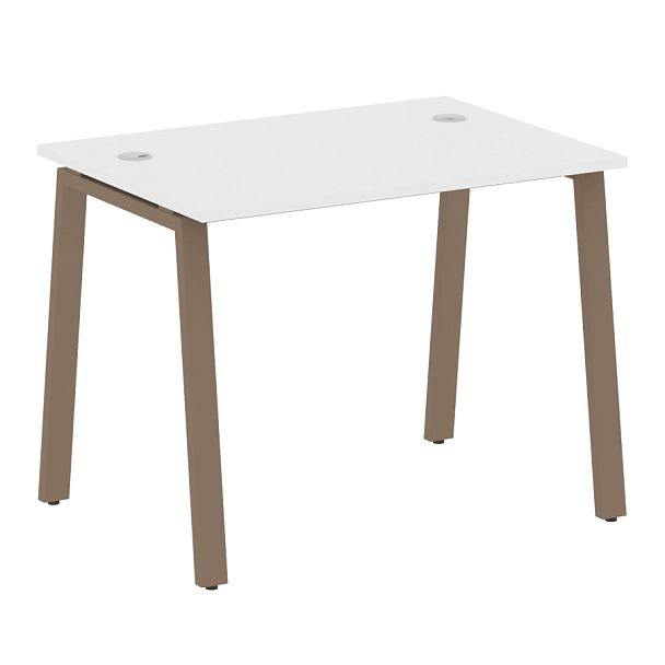 Metal System Стол письменный на А-образном м/к БА.СП-1 Белый/Мокко металл 1000*720*750 - Вид 1