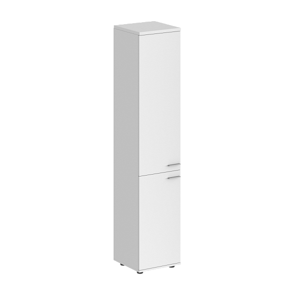 Шкаф высокий Sigma 400х400х1955, з.ст HDF, левый / корпус: белый; фасады: белый - Вид 1