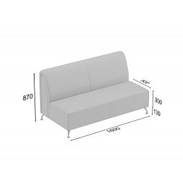 (kle11-d3bp) Диванная секция Клерк 11 тройная без подлокотников - Фото предпросмотра