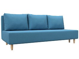 Диван прямой Лига-033 Рогожка голубой - Фото предпросмотра