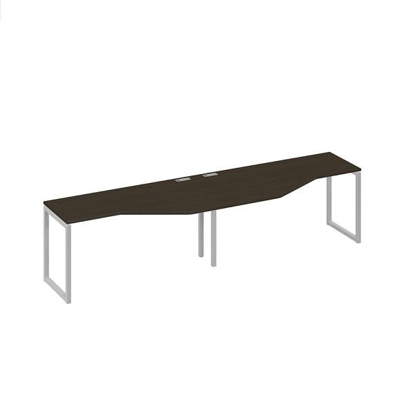 Cтанция QUATTRO столы (2х160) Техно эргономичные A4 А4 Б4 055-2 БП венге / металлокаркас серый - Вид 1