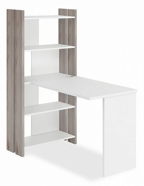 Стол компьютерный Домино Лайт СТЛ-ОВ+С100Прям без тумбы Белый/Нельсон - Вид 1