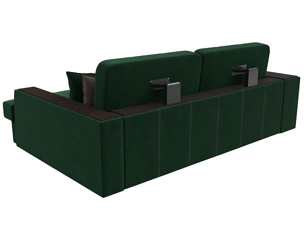 Угловой диван Брюссель правый (полностью велюр зеленый) - Вид 6