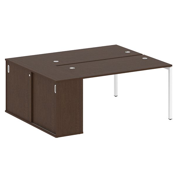 Metal System Quattro Р. ст. с шкафом-купе на П-образном м/к 40БП.РС-СШК-1.3 Т Венге/Белый металл 1810*1475*750 - Вид 1