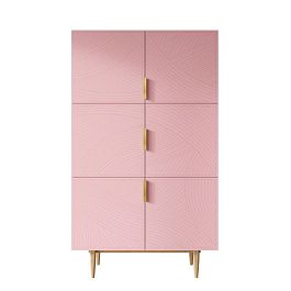 Большой комод с шестью дверками Line LN04/GR1/pink - Фото предпросмотра