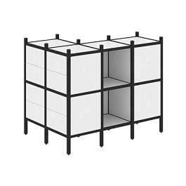 Loft Угловой внешний стеллаж наборный VR.L-51 Белый бриллиант/Чёрный металл 862*1278*1047 - Фото предпросмотра