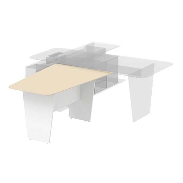 Брифинг-приставка "Министр"  ПК-МИН-ПР140Х100/Д/1-В1-1188 бежевый песок + белый - Вид 1