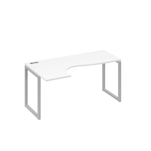 Стол эргономичный левый "Классика" на металлокаркасе QUATTRO A4 А4 Б4 035 БП белый премиум / металлокаркас серый - Вид 1