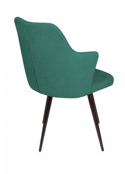 Стул поворотный на 90 градусов, функция возврата, антишум Hunt ромб, бархат зеленый 19 / чёрный конус - Вид 4