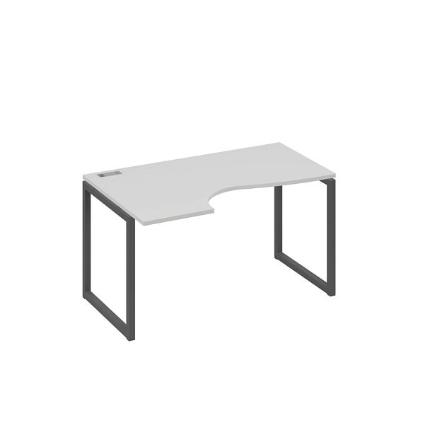 Стол эргономичный левый "Классика" на металлокаркасе QUATTRO A4 А4 Б4 043 БП серый / металлокаркас антрацит - Вид 1
